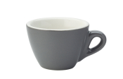 UTOPIA SUPER VITRIFIED PORCELAIN BARISTA GREY FLAT WHITE CUP 5.5OZ