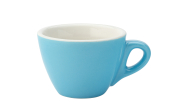 UTOPIA SUPER VITRIFIED PORCELAIN BARISTA BLUE FLAT WHITE CUP 5.5OZ