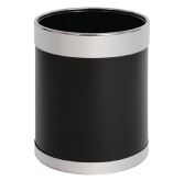 BOLERO WASTE PAPER BIN WITH SILVER RIM 10.2LTR