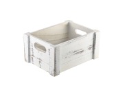 GENWARE WOODEN CRATE WHITE WASH FINISH 22.8X16.5X11CM
