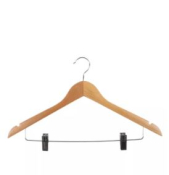 ASLOTEL NATURAL WOODEN HANGER WITH SKIRT CLIP
