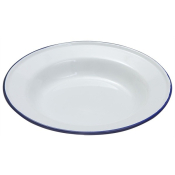 WHITE ENAMEL PASTA PLATE 24CM
