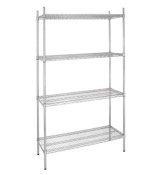 4 TIER WIRE SHELVING UNIT FLAT PACK 91(W)X46(D)X183(H)