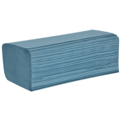 PRISTINE 1PLY BLUE HAND TOWEL X4680 V FOLD