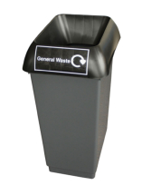GENERAL WASTE 50LTR BIN WITH BLACK LID AND LOGO