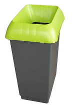 MIXED RECYCLING 30LTR BIN WITH GREEN LID AND LOGO