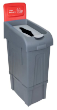 PROCYCLE RECYCLIN BIN, LID & BACK PANEL 80L RED PLASTIC
