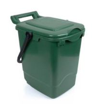 GREEN PLASTIC FOOD WASTE CADDY 23L