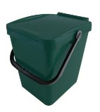 GREEN PLASTIC FOOD WASTE CADDY 7L