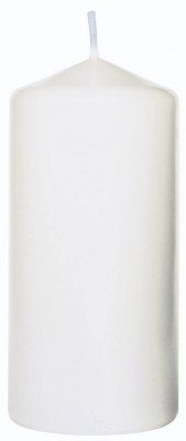 100MM PILLAR CANDLE 10x5CM WHITE 20HR