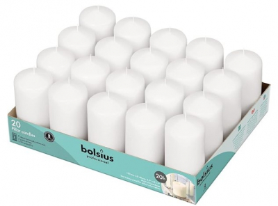 WHITE PILLAR CANDLE 100X48MM 20HR BURN TIME