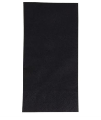 POPPIES NAPKIN 40CM 3PLY 8FOLD BLACK