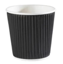 4OZ BLACK  RIPPLE WRAP PAPER COFFEE CUP X1000