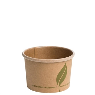 ENVIROWARE COMPOSTABLE 8OZ KRAFT SOUP CONTAINER KEL2SC08