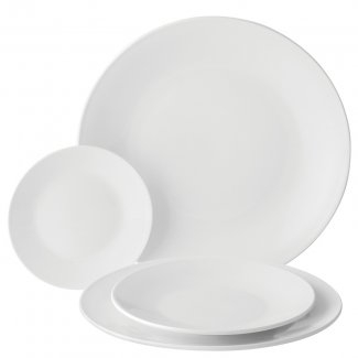 UTOPIA ANTON BLACK FINE CHINA WHITE COUPE PLATE 8.3Inch