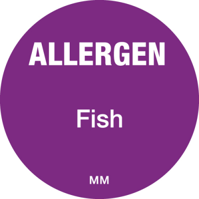 DAYMARK ALLERGEN FISH LABEL 25MM CIRCULAR