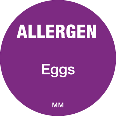 DAYMARK ALLERGEN EGGS LABEL 25MM CIRCULAR