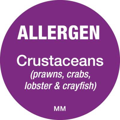 DAYMARK ALLERGEN CRUSTACEANS LABEL 25MM CIRCULAR