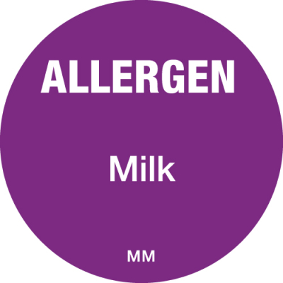 DAYMARK ALLERGEN MILK LABEL 25MM CIRCULAR