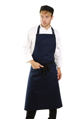 DENNY'S COTTON BIB APRON WITH POCKET BLACK