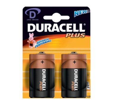 DURACELL PLUS BATTERY D  X2 EC103