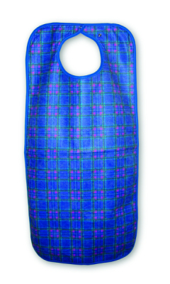 ADULT BIB WASHABLE FABRIC BLUE STUART SMALL 45 x 60cm
