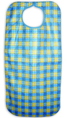 ADULT BIB WASHABLE FABRIC YELLOW CHECK 45 x 90cm LARGE