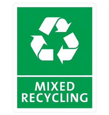 MIXED RECYCLING LOGO FOR BIN 160X210MM