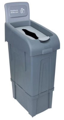 PROCYCLE RECYCLIN BIN, LID & BACK PANEL 80L GREY METAL