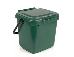 GREEN PLASTIC FOOD WASTE CADDY 7L