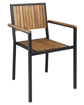 BOLERO STEEL & ACACIA ARMCHAIR X4 DS151