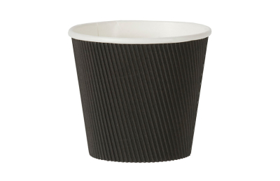 BLACK RIPPLE POT  16OZ SQUAT SOUP CUP