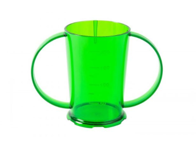 COPOLYSTER 2 HANDLED BEAKER 7OZ TRANS GREEN