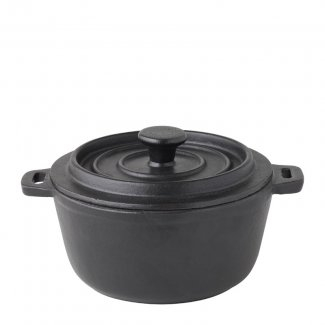 CAST IRON BLACK ROUND CASSEROL 5.5Inch 20OZ X6 MH0013
