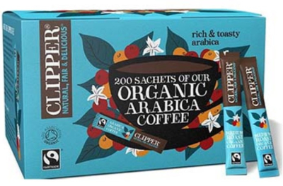 CLIPPER FAIRTADE COFFEE STICKS ORGANIC INSTANT 200