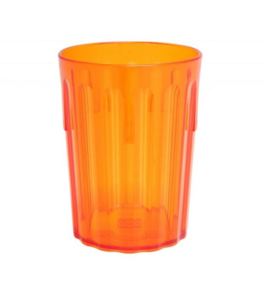 COPOLYESTER FLUTED TUMBLER 9OZ TRANS ORANGE T19-74