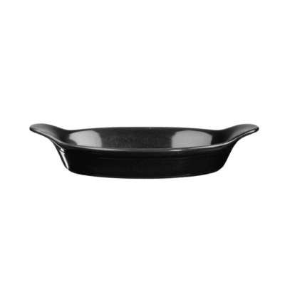 CHURCHILL COOKWARE BLACK OVAL EARED DISH 23X12CM *HASKINS*