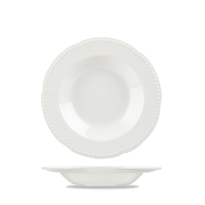 CHURCHILL SUPER VITRIFIED BUCKINGHAM WHITE RIMMED SOUP BOWL 9Inch