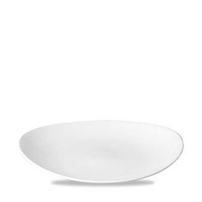 CHURCHILL SUPER VITRIFIED WHITE ORBIT OVAL COUPE PLATE 10.6X9Inch