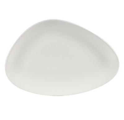 CHURCHILL SUPER VITRIFIED LOTUS WHITE TRIANGULAR PLATE 12X8Inch