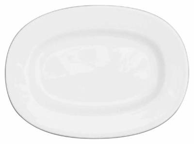 CHURCHILL ALCHEMY FINE CHINA WHITE OVAL RIMMED DISH 8Inch