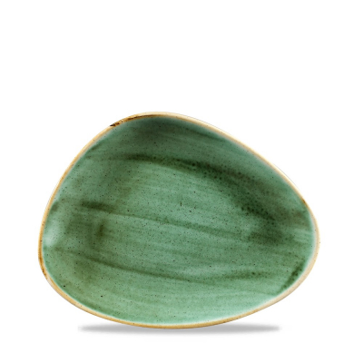 CHURCHILL SUPER VITRIFIED STONECAST SAMPHIRE GREEN TRIANGULAR PLATE 10.4X8Inch
