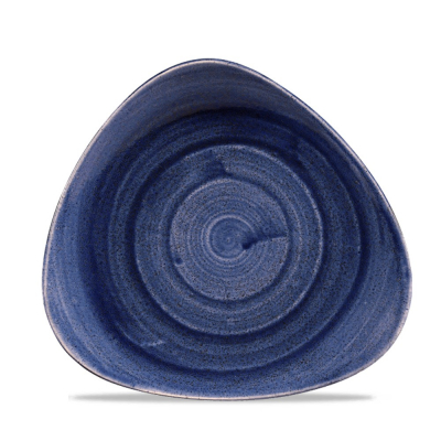 CHURCHILL SUPER VITRIFIED STONECAST PATINA COBALT BLUE TRIANGULAR PLATE 9Inch