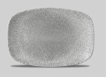 CH STUDIO PRINTS RAKU JASPER GREY CHEF OBLONG PLATE X12