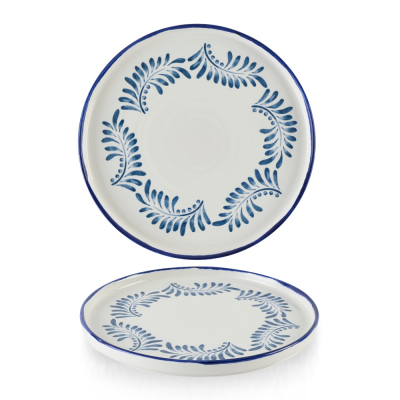 HARVEST MEDITERRANEAN BLUE ROUND WALLED PLATE 26CM