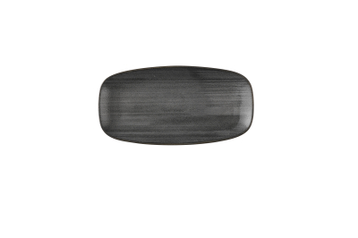 STONECAST RAW BLACK CHEFS OBLO NG PLATE 11 3/4X6Inch