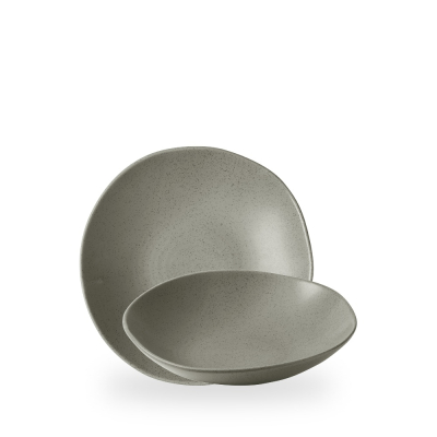 STONECAST GREY NATURAL ORGANIC COUPLE BOWL 22CM 74CL 26OZ