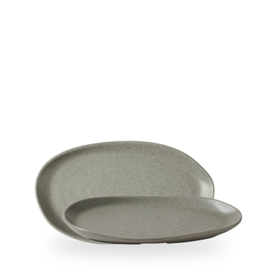 STONECAST GREY NATURAL ORGANIC PLATTER 26 X 15CM