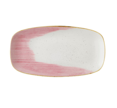 STONECAST ACCENTS PETAL PINK CHEFS OBLONG PLATE 13 7/8X7 3/8Inch