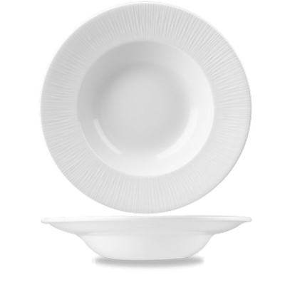 CHURCHILL SUPER VITRIFIED BAMBOO WHITE WIDE RIM BOWL 16.5OZ